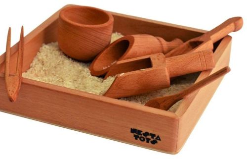 Nesta Toys Sensory Wooden Toy Set With Montessori Tray (Beech Wood)