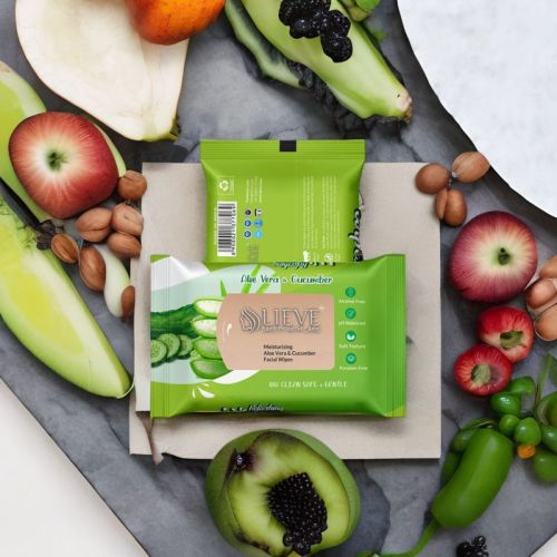 Lieve Plain Alo Vera & Cucumber Facial Wipes, Color : White