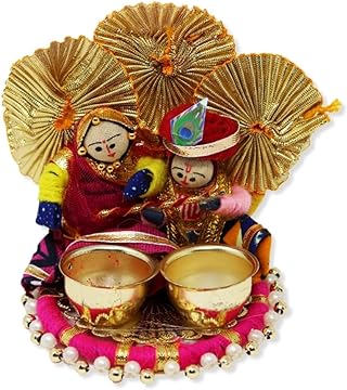 Radha Krishna Chandan Roli Kumkum Chawal Holder Home