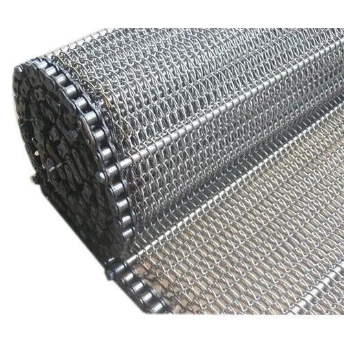 Silver Stainless Steel Conveyor Belt, For Industrial