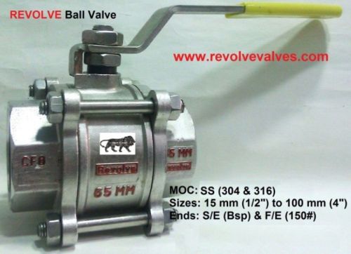 Revolve Flanged SS 304 Ball Valve, Color : Silver