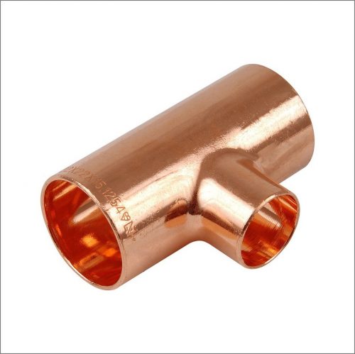 Brown Round Polished Cupro Nickel Unequal Tee, For Pipe Fitting