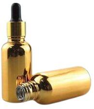 Golden Glass Dropper Bottle, For Liquid Storing