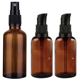 Round Plastic Amber Pump Bottle, Capacity : 5ml, 10ml, 15ml, 20ml, 30ml, 50ml 100ml