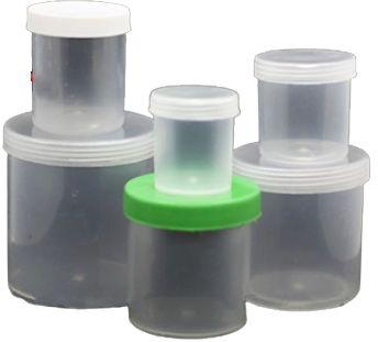 Round PET Plastic Hing Jar, For Cosmetic Storage, Capacity : 10gm, 15gm, 20gm, 25gm, 50gm 100gm