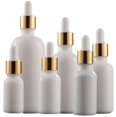 Round White Glass Dropper Bottle, For Liquid Storing