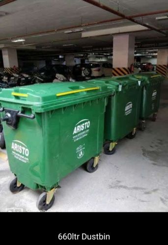 Pedal PP Plain Plastic Dustbin, For Outdoor Trash, Refuse Collection, Size : 15x15x12, 18x18x14, 20x20x16