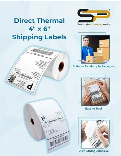 White Direct Thermal Barcode Label Roll