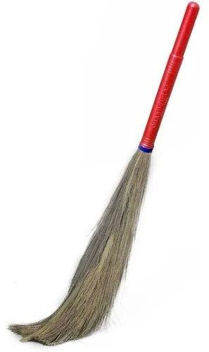 Multicoloured Plastic Long Handle Grass Broom, For Cleaning, Broom Length : 0-2Ft, 2-4Ft