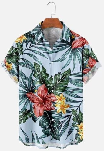 Men Half Sleeve Printed Shirts, For Casual, Technics : Washed