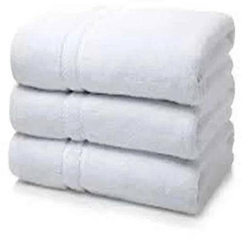 White Rectangle Cotton Bath Towel, Size : 27x54 Inch