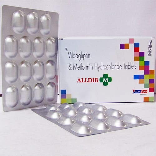 Silver Vildagliptin, Metformin Hydrochloride Tablets, For Clinical, Hospital, Personal, Purity : 99%