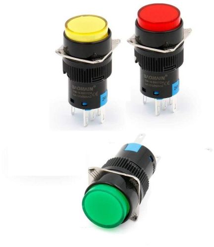 220V Panel Mount LED Round Indicator, Color : Multicoloured