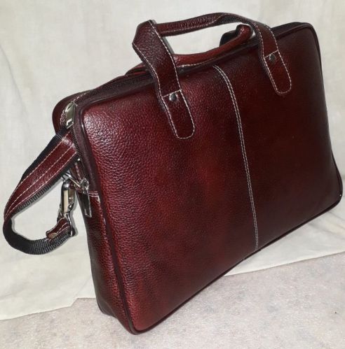 Dark Brown Plain Leather Laptop Bags, Size : Multisize