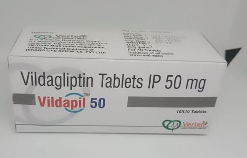 Vildapil Vildagliptin 50mg Tablets, For Used Treating Diabetes, Packaging Type : Blister