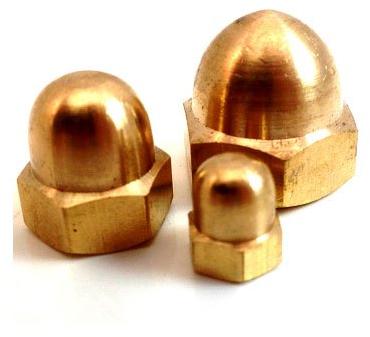 Golden Brass Dome Nut, For Fitting, Feature : Sturdy Construction, Fine Finishing, Easy To Fir