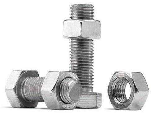 Silver Polished Stainless Steel 904L Bolt, For Fittings