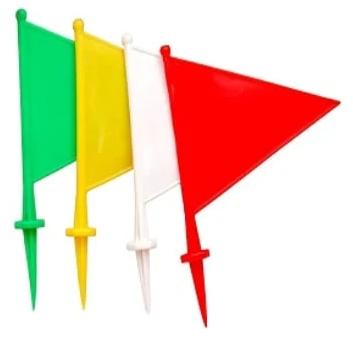 Plain Cotton Cricket Boundary Flags, Handle Material : Metal