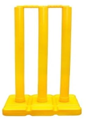 Yellow Polished Plastic Premium Cricket Stump Set