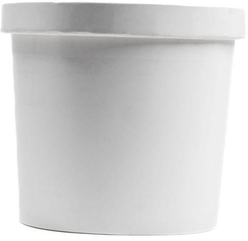 Round 1000 Ml Paper Tub With Lid, Color : White