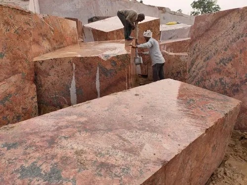 Plain Solid Red Granite Blocks