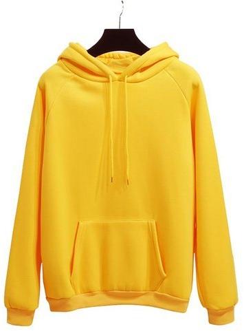 Multicolor Full Sleeve Fleece Ladies Plain Hoodies, Size : All Sizes