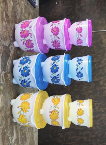 Plain PP Plastic Food Storage Container Set, Color : White