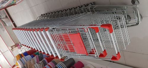 Metalic Polished Supermarket Trolley, For Shopping Use