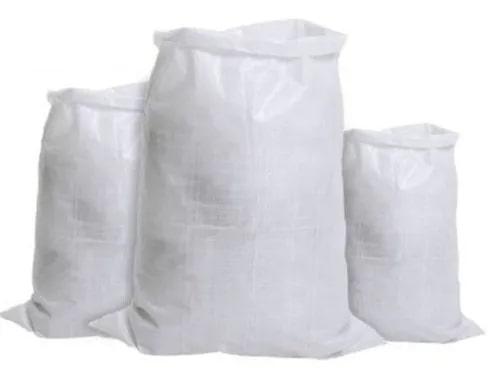White Rectangle Plain Industrial PP Woven Sacks