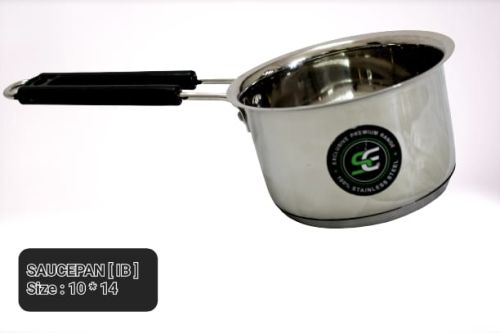 Samayak Enterprises Polished Stainless Steel Saucepan, Size : 10x14 Inch