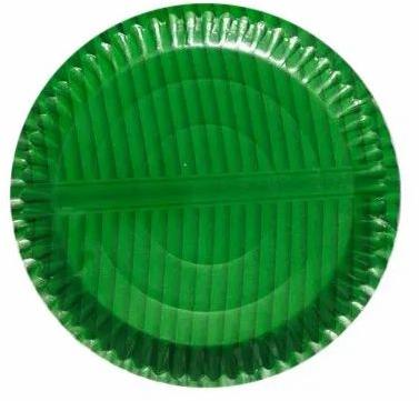 Green Round Plain Kela Patta Paper Plate, For Food Serving, Size : All Sizes