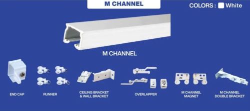Aluminium M Channel Curtain Track System, Color : White