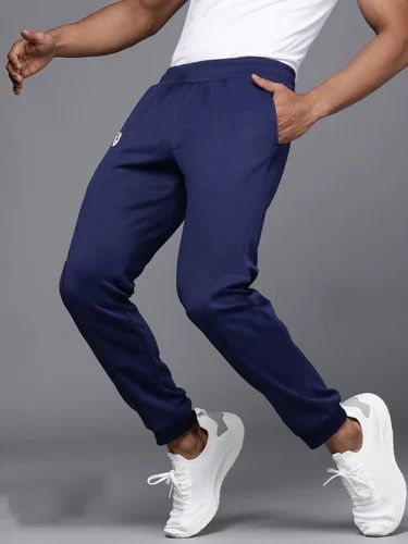 Blue Plain Cotton Mens Fancy Track Pant, Occasion : Walking Wear