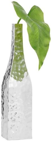 Silver Hammered Polished Modern Aluminium Flower Vase, For Decoration, Packaging Type : Thermocol Box