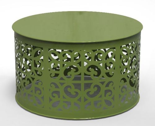 Green Round Powder Coated Trellis Iron Coffee Table, For Hotel, Home