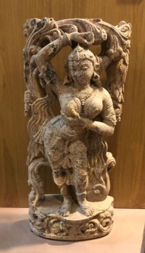 Brownish Stone Decorative Devdasi Statue, For Office, Home, Garden, Size : 3 Feet