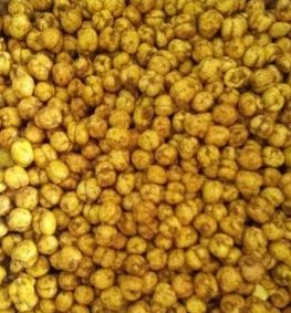 Brownish Roasted Skinless Masala Chana, For Human Consumption, Taste : Salted