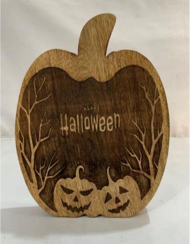 Polished Brown Wooden Pumpkin