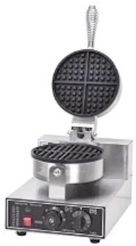 Standard Stainless Steel Round Waffle Maker, Color : Silver