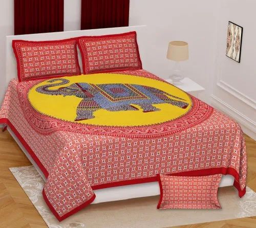 Multicolor Printed Queen Size Double Bed Sheet, For Lodge, Home, Hotel, Salon, Size : Multisizes