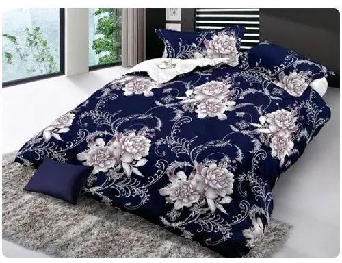 Royal Blue Polyester Blend Cotton Jumbo Size Double Bed Sheet