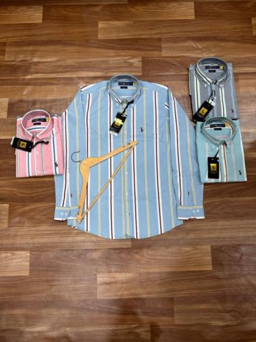 Striped Linen Mens Casual Shirts, Technics : Machine Made