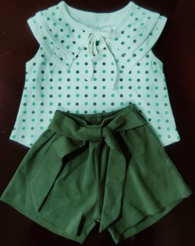 Kids Girls Dotted Ruffle Shirt Short Dress