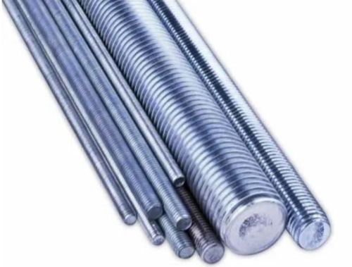 Grey Round Polished Mild Steel Threaded Rods, For Industrial, Length : 2 Meter