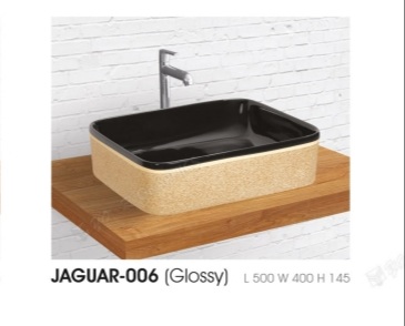 Rectangular Polished Ceramic JAGUAR-006 (GLOSSY) WASH BASIN, For Home, Hotel, Restaurant, Style : Modern