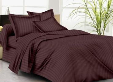 Brown Stripe Bed Sheet Set, For House, Hotel, Feature : Soft, Anti Shrink, Anti Wrinkle, Easy To Clean