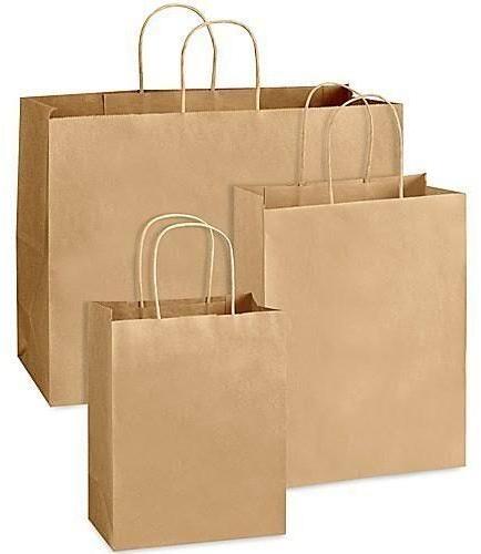 Printed Brown Kraft Paper Bag, Technics : Hand Made