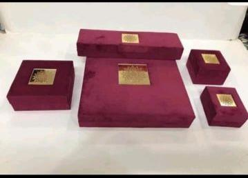 Light Brown Rectangular Printed PVC Vintage Jewellery Box, Size : 8×8.5