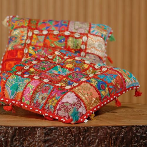 Multicolor Bhansali Cotton Designer Cushion Covers