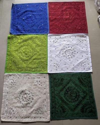 Bhansali Square Cotton Hand Embroidered Cushion Covers, Technics : Handmade, Embroidery